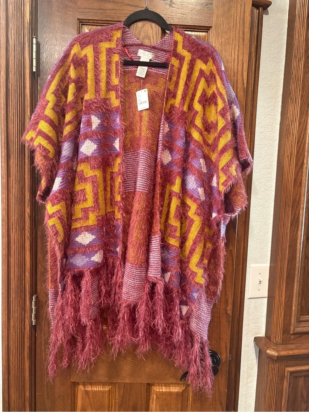 Free People $88 NWT P2P 26-33” Diamondback Cozy Kimono Poncho Cardigan OS